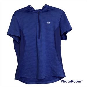 Pearl iZumi Blue Quarter Zip Short Sleeve Bicycling Top size XL